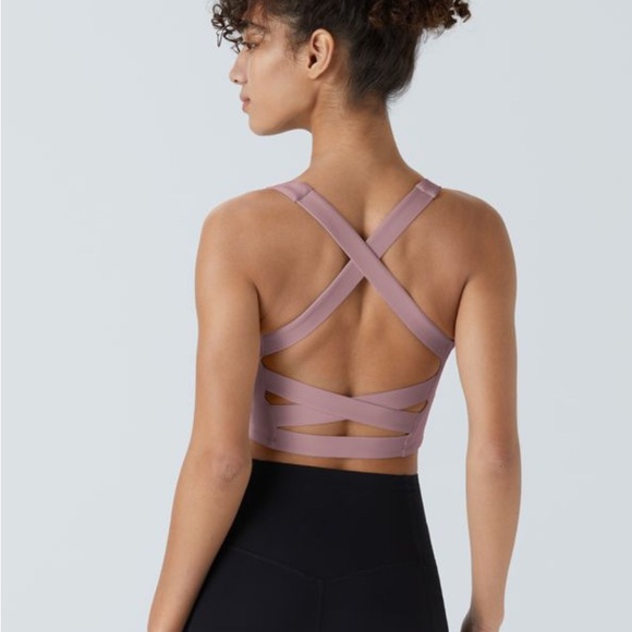 Women's Mauve Sports Bra - Picture 3 of 5